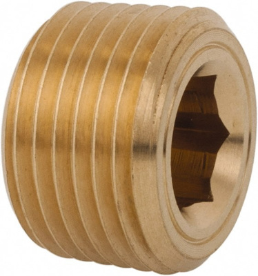 Industrial Pipe Hollow Hex Plug: 1/4" Male Thread, MBSPT