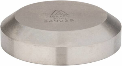 Sanitary Stainless Steel Pipe End Cap: 1", E-Line Connection