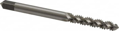 Spiral Flute Tap: #10-24, UNC, 3 Flute, Modified Bottoming, 2B & 3B Class of Fit, High Speed Steel, 