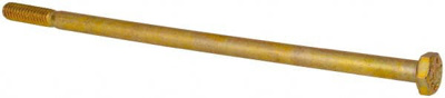 Hex Head Cap Screw: 1/4-20 x 6", Grade 8 Steel, Zinc Yellow Dichromate Finish Partially Threaded, AS
