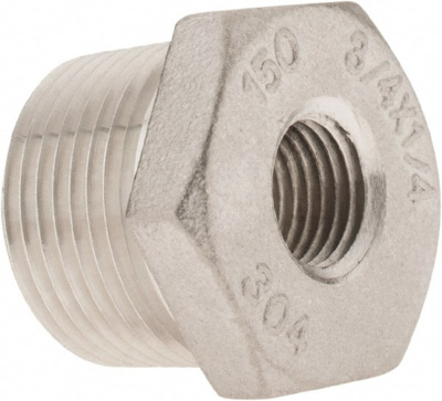 3/4 x 1/4" 304 Stainless Steel Pipe Hex Bushing