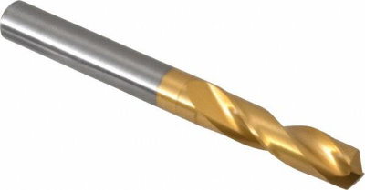 Screw Machine Length Drill Bit: 0.3438" Dia, 140 &deg;, Solid Carbide