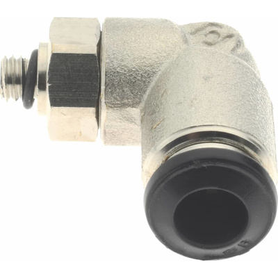 Push-To-Connect Tube to Metric Thread Tube Fitting: Swivel Elbow, M5 Thread
