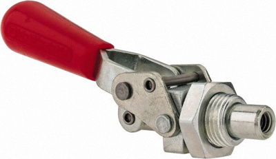 Standard Straight Line Action Clamp: 200 lb Load Capacity, 0.75" Plunger Travel, Mounting Plate Base