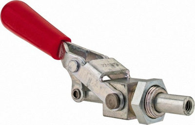 Standard Straight Line Action Clamp: 300 lb Load Capacity, 1.5" Plunger Travel, Mounting Plate Base,