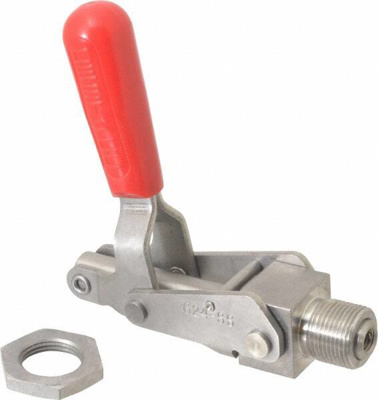 Standard Straight Line Action Clamp: 700 lb Load Capacity, 2.63" Plunger Travel, Mounting Plate Base
