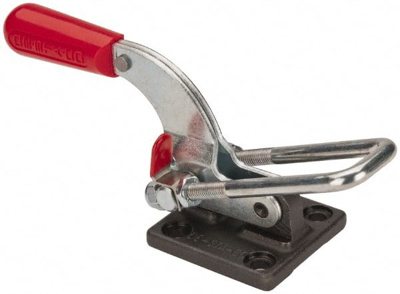 Pull-Action Latch Clamp: Horizontal, 4,000 lb, U-Hook, Flanged Base