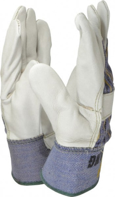 Gloves: Size M, Fleece Cotton-Lined, Cowhide
