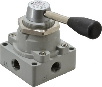 Manually Operated Valve: 0.38" NPT Outlet, Rotary Lever, Lever & Manual Actuated
