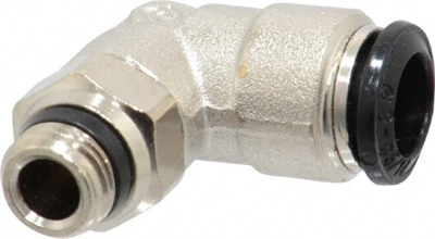 Push-To-Connect Tube to Universal Thread Tube Fitting: Swivel Elbow, 1/8" Thread