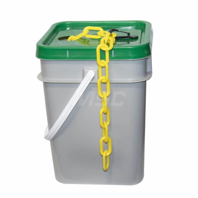 Safety Barrier Chain: Plastic, Yellow, 160' Long, 2" Wide