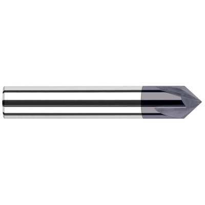 Chamfer Mill: 1/4" Dia, 2 Flutes, Solid Carbide