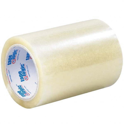 Packing Tape: 6" Wide, Clear, Acrylic Adhesive