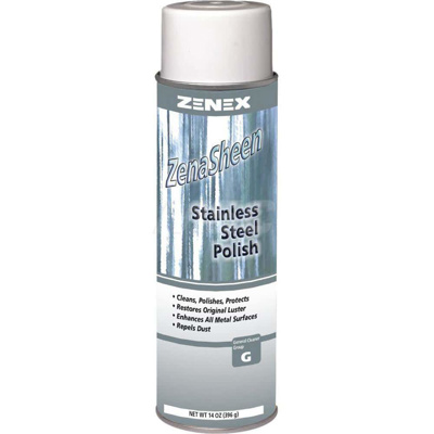 Stainless Steel Cleaner & Polish: Aerosol, 20 fl oz Can, Moderate