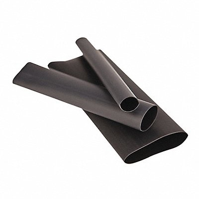 Shrink Tubing 4 ft Blk 0.25 in ID PK12