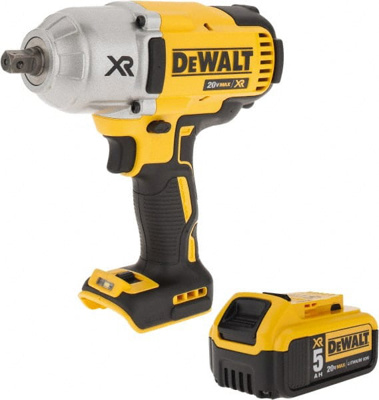 Cordless Impact Wrench: 20V, 1/2" Drive, 0 to 2,400 BPM, 1,900 RPM