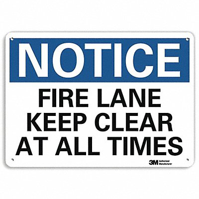 Reflective Fire Lane Sign 7x10in Alum