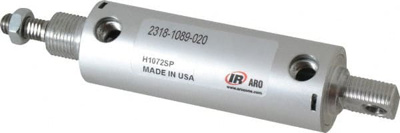 Double Acting Rodless Air Cylinder: 1-1/8" Bore, 2" Stroke, 200 psi Max, 1/8 NPTF Port