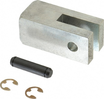 Air Cylinder Rod Clevis: 2" Bore, Steel, Use with ARO Economair Cylinders