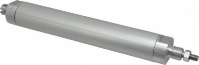 Double Acting Rodless Air Cylinder: 1-1/8" Bore, 6" Stroke, 200 psi Max, Double End & Pivot Mount