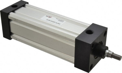 Double Acting Rodless Air Cylinder: 2-1/2" Bore, 6" Stroke, 250 psi Max, Side Tapped Mount