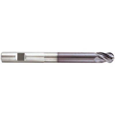 Ball End Mill: 0.5" Dia, 0.625" LOC, 4 Flute, Solid Carbide