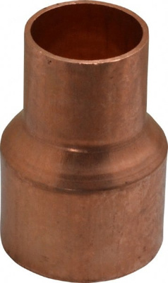 Wrot Copper Pipe Reducer: 1-1/2" x 1" Fitting, C x C, Solder Joint