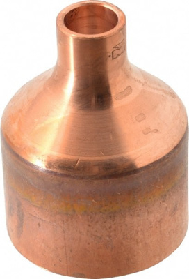 Wrot Copper Pipe Reducer: 2" x 1/2" Fitting, C x C, Solder Joint