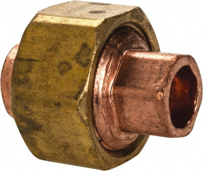Wrot Copper Pipe Union: 1/4" Fitting, C x C, Solder Joint