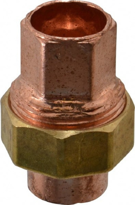 Wrot Copper Pipe Union: 3/4" Fitting, C x C, Solder Joint
