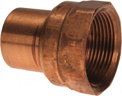 Wrot Copper Pipe Adapter: 1-1/4" Fitting, FTG x F, Solder Joint