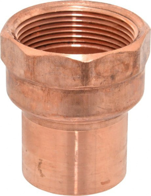 Wrot Copper Pipe Adapter: 1-1/2" Fitting, FTG x F, Solder Joint