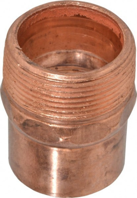 Wrot Copper Pipe Adapter: 1-1/2" Fitting, C x M, Solder Joint