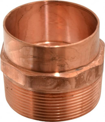 Wrot Copper Pipe Adapter: 3" Fitting, C x M, Solder Joint