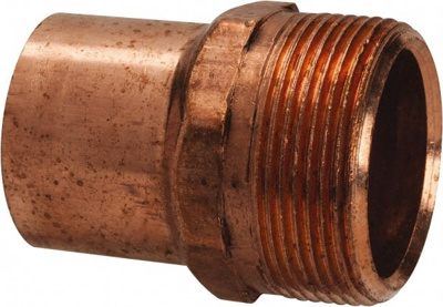 Wrot Copper Pipe Adapter: 1-1/2" Fitting, FTG x M, Solder Joint