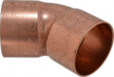 Wrot Copper Pipe 45 &deg; Elbow: 2" Fitting, C x C, Solder Joint