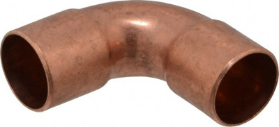 Wrot Copper Pipe 90 &deg; Elbow: 5/8" Fitting, C x C, Solder Joint