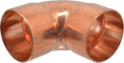 Wrot Copper Pipe 90 &deg; Elbow: 3" Fitting, C x C, Solder Joint