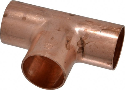Wrot Copper Pipe Tee: 3/4" Fitting, C x C x C, Solder Joint