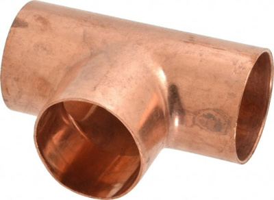 Wrot Copper Pipe Tee: 2" Fitting, C x C x C, Solder Joint