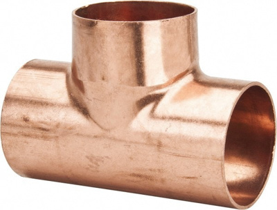 Wrot Copper Pipe Tee: 3" Fitting, C x C x C, Solder Joint