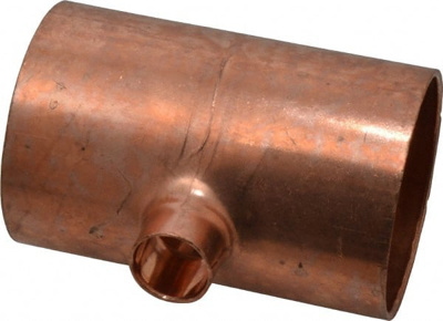 Wrot Copper Pipe Tee: 2" x 2" x 1/2" Fitting, C x C x C, Solder Joint