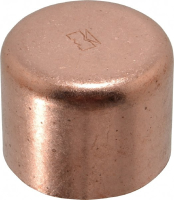 Wrot Copper Pipe End Cap: 1-1/2" Fitting, C, Solder Joint