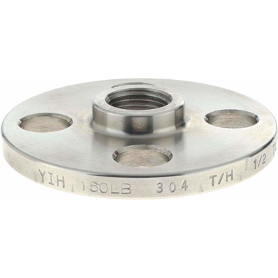 1/2" Pipe, 3-1/2" OD, Stainless Steel, Threaded Pipe Flange