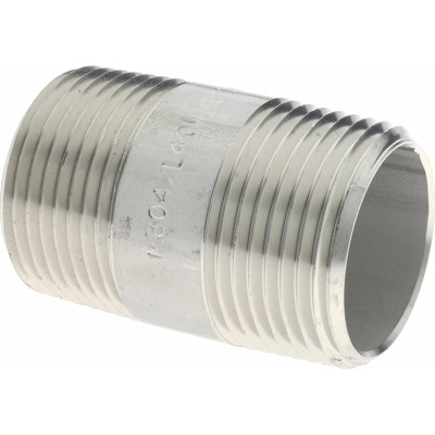 Stainless Steel Pipe Nipple: 1" Pipe, Grade 304 & 304L