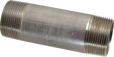 Stainless Steel Pipe Nipple: 1-1/4" Pipe, Grade 304 & 304L