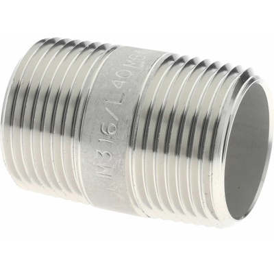 Stainless Steel Pipe Nipple: 3/4" Pipe, Grade 316 & 316L
