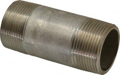Stainless Steel Pipe Nipple: 1-1/4" Pipe, Grade 316 & 316L