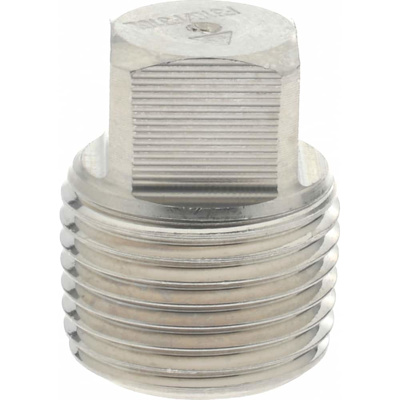 Pipe Square Head Plug: 3/8" Fitting, 316 & 316L Stainless Steel