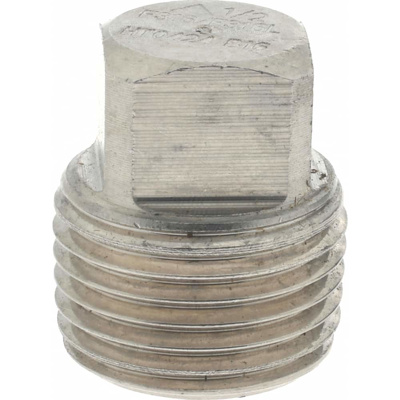 Pipe Square Head Plug: 1/2" Fitting, 316 & 316L Stainless Steel